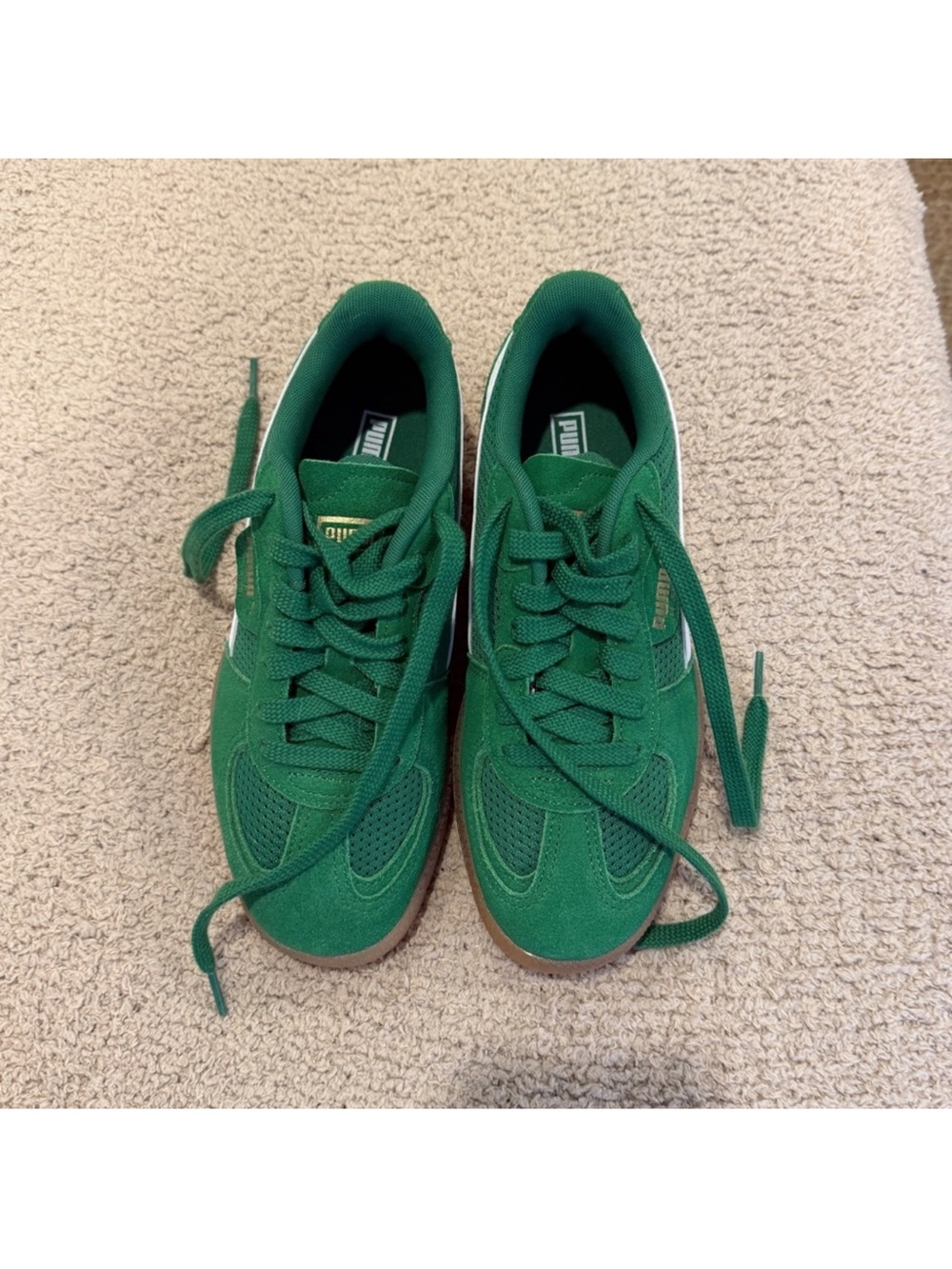 Puma Green Suede & Mesh Casual Sneakers